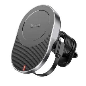 Suport auto Hoco HW12 Guardian magnetic wireless fast charging car holder [Black Gray]